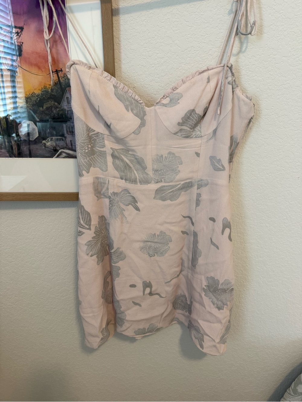 Wilfred Blush Pink Floral Bustier Mini Dress